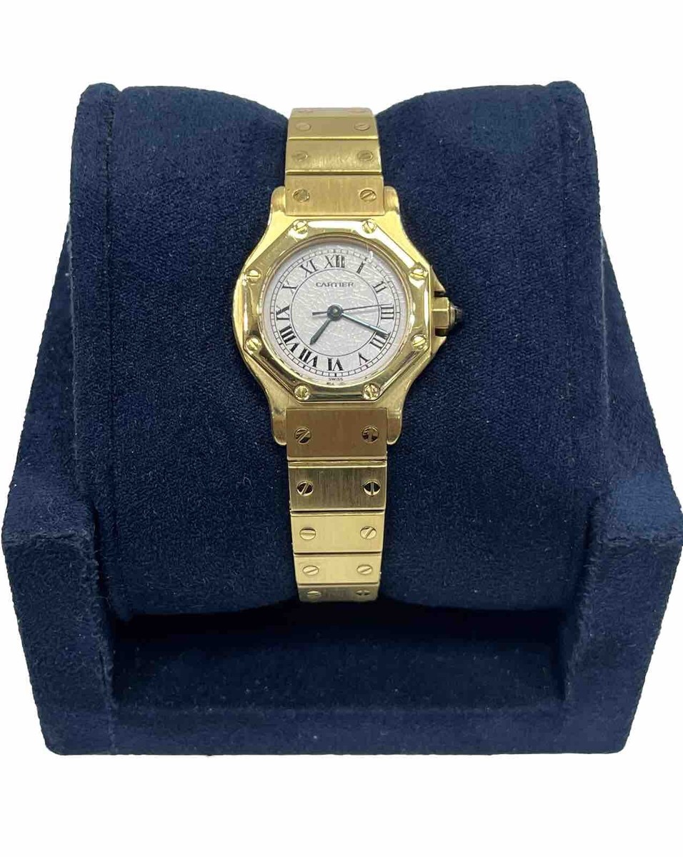 Cartier Santos Octagon 0906 Yellow Gold Automatic White Dial  display picture 3