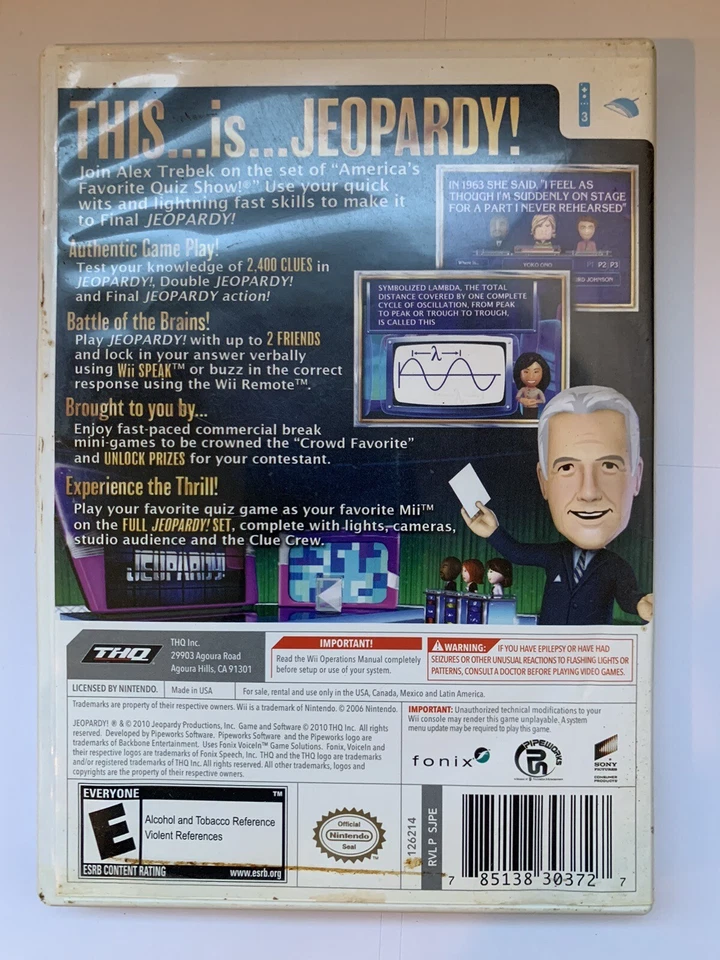 Jeopardy (Nintendo Wii, 2010) *NEW - OPEN BOX - NEVER BEEN PLAYED** - Image 2 of 2