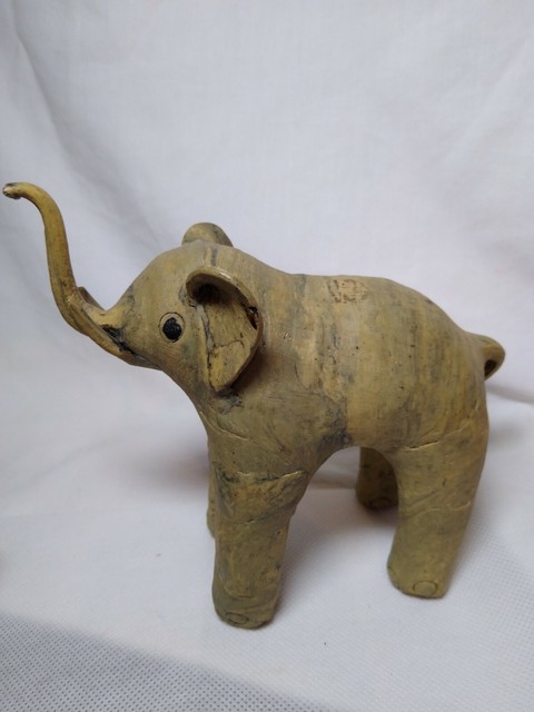 Handmade Oyster Shell Elephant Figurine 4 1/2
