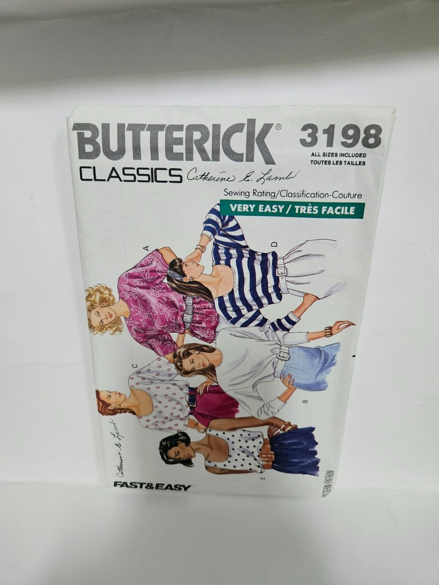 June.☆ Butterick 3198 Size 6-22 Top Uncut 1989 | eBay