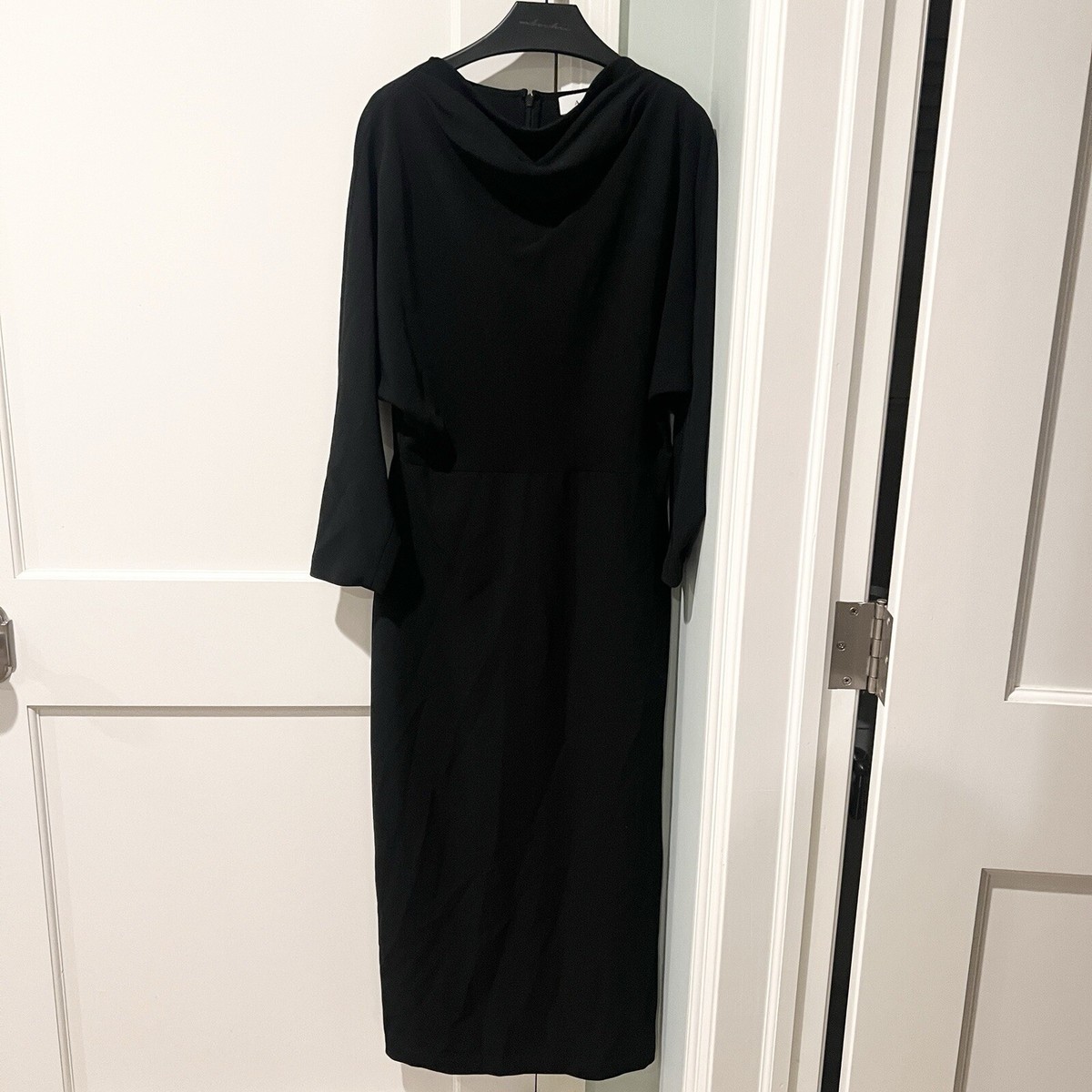NWT A.L.C. Black Long-Sleeve Midi Dress Size US 8 MRSP $595