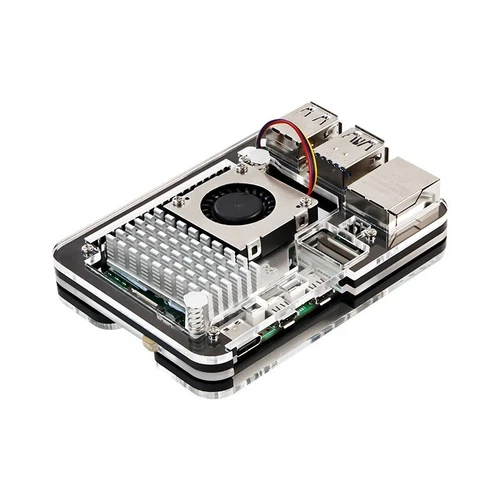 Raspberry pi 5 Acrylic Case with Active Cooler Fan