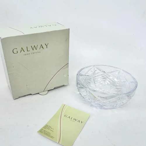 Galway Crystal Bowl, Crystal Rose Bowl. Original Box, Vintage Gift