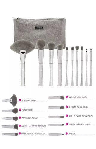 BH COSMETICS Smoke 'n Mirrors 10 Piece Metalized Brush Set with Bag New - Picture 7 of 7