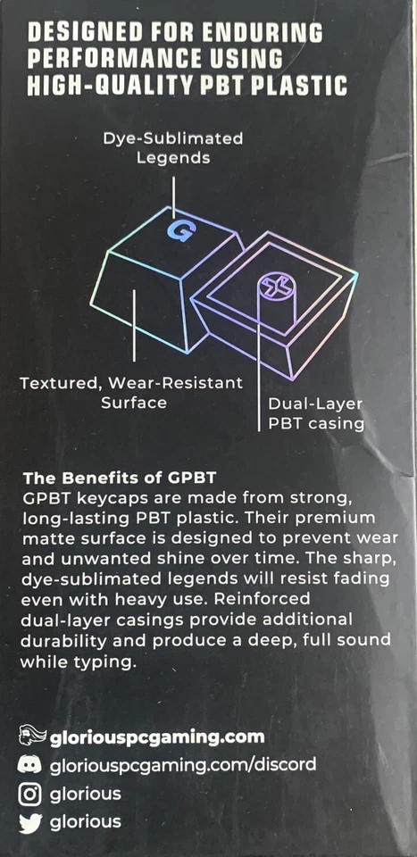Glorious PC Gaming race GPBT Keycaps Mechanical Keyboard,115 Keys,Fast Delivery - Image 4 of 4