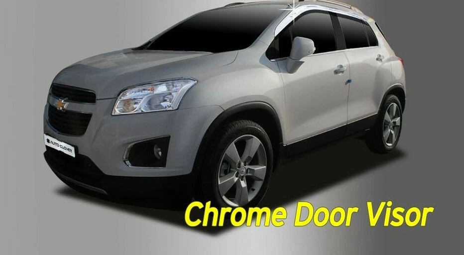 Visera de puerta cromada protector de ventilación de lluvia ventana 4P Ups# C525 para Chevrolet TRAX 2015~22 Foto 3 de 4