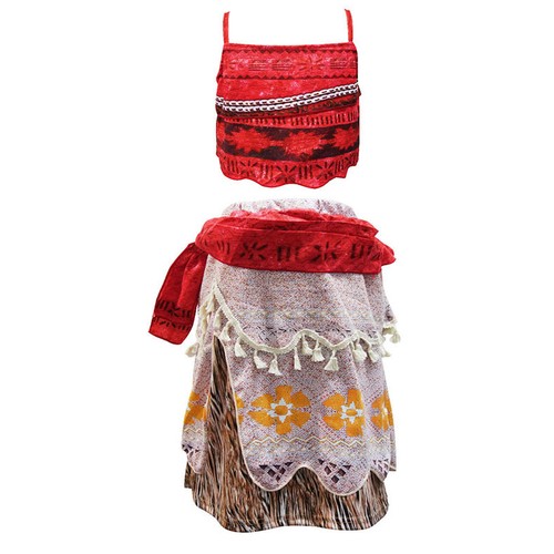 Kids Girls Costumes Moana Princess Dress Beach Outfit Necklace Set anime hot - Picture 11 of 23