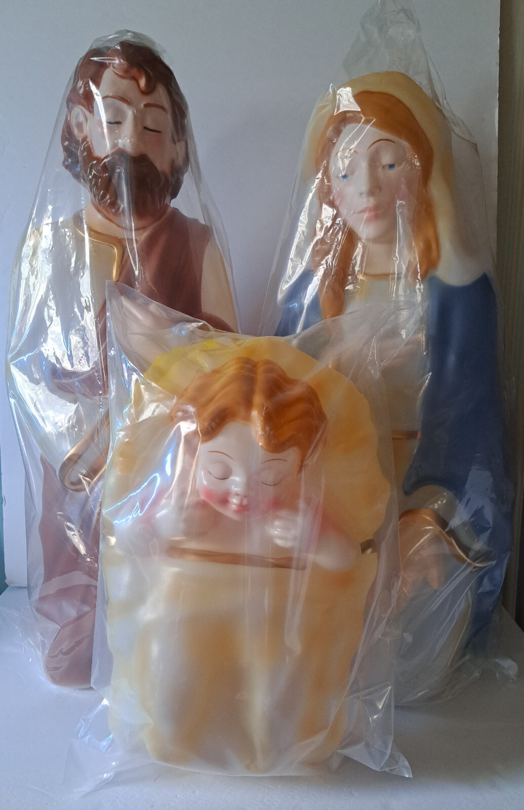 Holiday Time Blow Mold Nativity Set Lights Up 3 Pieces Brand New eBay