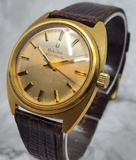 Vintage Bulova Accutron Tuning Fork Cal. 2180 Gold Tone Wristwatch New Battery