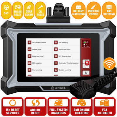 ANCEL DS200 Professional OBD2 Scanner Full System Tool with TPMS Oil DPF Reset