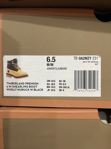 Timberland Boots 6 inch Wheat Black Shearling GS Kids Youth Junior TB0A2MZY 231 - Picture 9 of 9