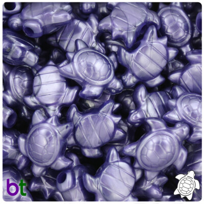 BeadTin Sea Turtle Shaped 23mm Plastic Pony Beads (24pcs) - Style choice