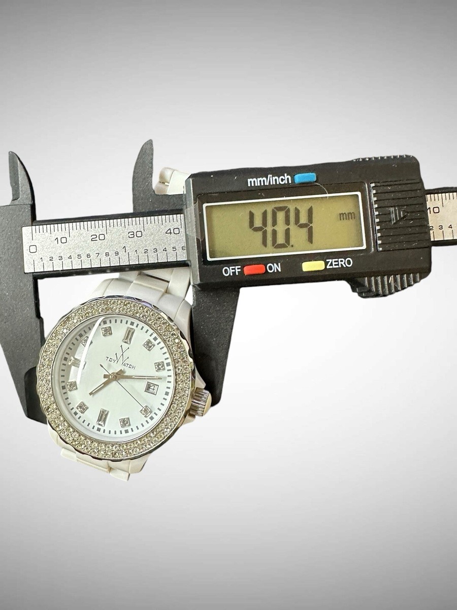 $295 ToyWatch Ladies Plasteramic White Dial White 41mm Crystal