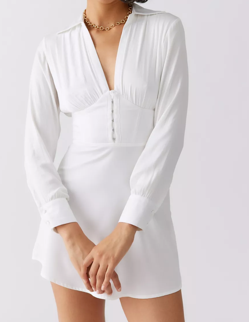 URBAN OUTFITTERS UO Phoebe Corseted Shirt Dress - size L - NWT - $79 | eBay