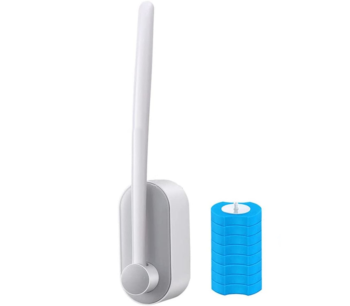 Scopino Per WC, Scopino Per WC In Silicone Con Supporto, Spazzola Per Pulizia Profonda E Supporto Ad Asciugatura Rapida E Scopino Per Wc Con Manico Lungo Flessibile A Parete Per Bagno 87851056
