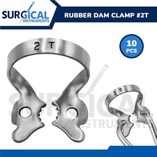 10 Endodontic Rubber Dam Clamps 2T Stainless Steel Surgical Dental German Grade
