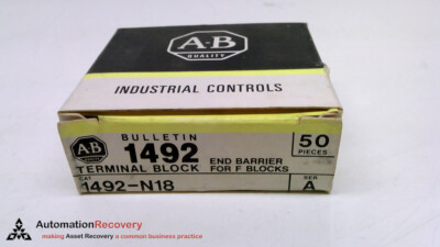 ALLEN BRADLEY 1492-N18  SERIES A END BARRIER FOR F BLOCK, SEE DESC #313124