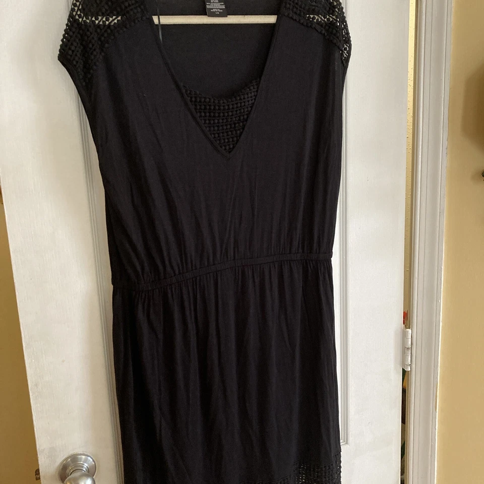 Vestido para mujer Attention talla L negro decorativo sin mangas elástico informal playa Foto 2 de 4