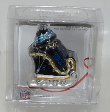 Boelter Topperscot Blown Glass Carolina Panthers Sleigh Ornament NFL Licensed