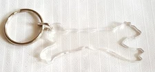 Unusual 3" Clear Plastic Animal Shape Keychain