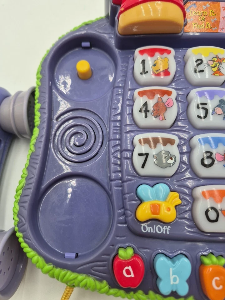 VTECH Disney Winnie The Pooh Teach N Lights Phone Learning Toy Tested Working - Image 2 of 4