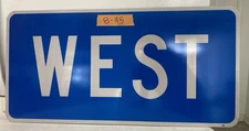 NOS Traffic Road Street Sign Real Authentic WEST 30" X 15"  8-45