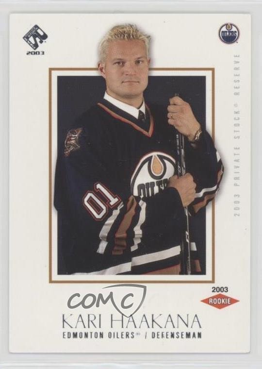 2002 Pacific Private Stock Reserve Retail /1550 Kari Haakana #161 Rookie RC 1dm7