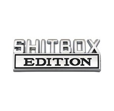Shitbox Edition Car Emblems 3d Zinc Alloy Metal Chrome Silver Finish. Cp2