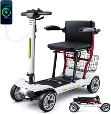 GROWNEER 4 Wheel Mobility Scooter - Electric Powered Wheelchair Device - Foldabl