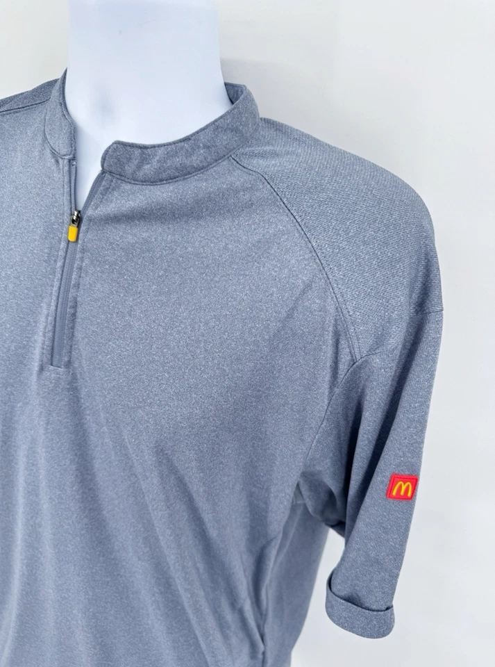 McDonalds Apparel Collection Hombre Uniforme Grande Cremallera Elastizada Camisa Gris Sólido Foto 3 de 4