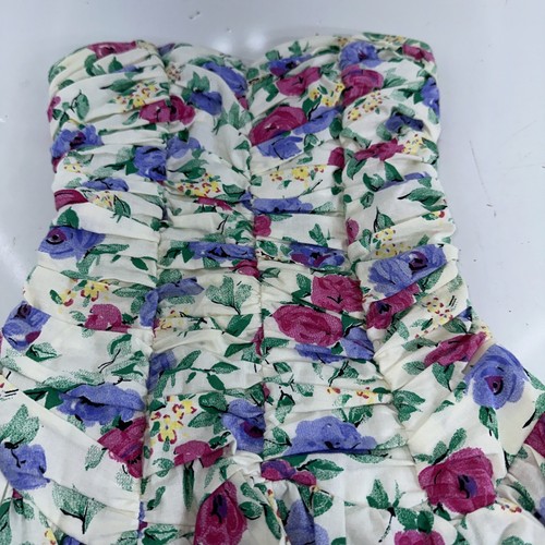 My Michelle SZ 3-4 Formal Party Bright Bold Floral Bubble Hem Vintage 80s / 90's - Picture 4 of 12
