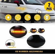 2X LED Fender Side Sequential Marker Turn Light for Maserati 2007-2019 Fiat 500