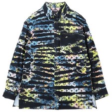 LOUIS VUITTON Denim Jacket Men Size XL 21AW Tie-dye LV Monogram Black Multicolor