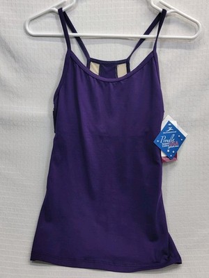 NWT Motionwear True Purple'' and Beige Dance/Athletic Tank Top Moisture Wicking 