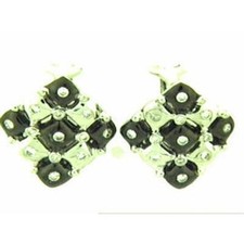 LeVian 18K White Gold Stud Earrings 0.36 cts Black Diamond Jewelry for Women