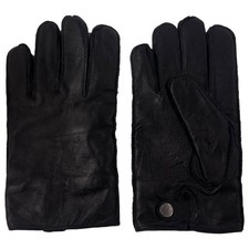 American Living Mens Black Leather Gloves Fleece Lined X-Large