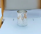 Hammered Band Ring, 925 Sterling Silver, Long Statement Wide Band Ring, All size