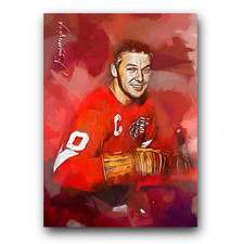 Alex Delvecchio #2 Art Card Limited 34/50 Edward Vela Signed (Detroit Red Wings)