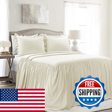 Lush Decor Ruffle Skirt Bedspread Set - 3 Piece Luxurious Farmhouse Bedding Set