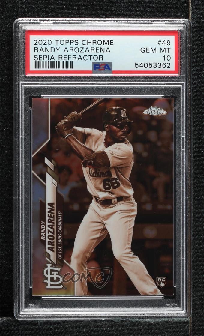 2020 Topps Chrome Sepia Refractor Randy Arozarena PSA 10 GEM MT Rookie RC 0h0m