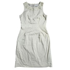 Banana Republic Pleated Neck Sleeveless Sheath Dress 6 Office Siren Corpcore