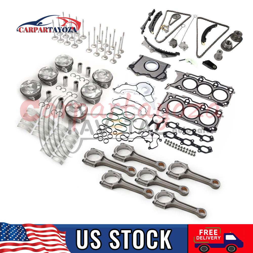 3.0T Engine Crankshaft Rods Pistons Gasket Bearing Valve Timing Kit For Maserati