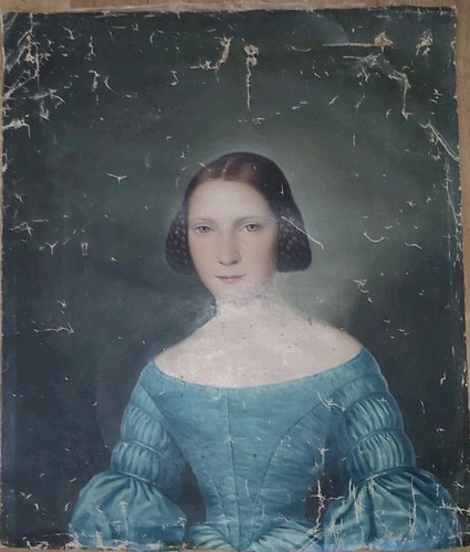 Portrait sur toile XIXème Jeune Fille par Jean MARTINI 1840