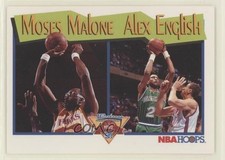 1991-92 NBA Hoops Milestones Moses Malone Alex English #315 HOF 5ta