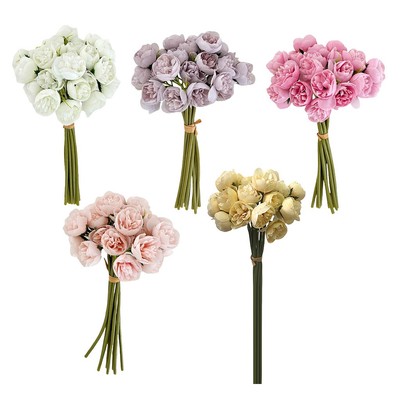 2 Bunches of Simulated Peonies Wedding Decorative Flowers Home Living Room