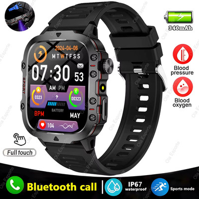 Original Men Smartwatch Flashlight Bluetooth Call Fitness Clock IP68 Waterproof 
