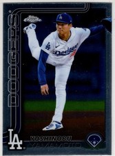 2025 Topps Chrome Baseball Yoshinobu Yamamoto No. 179 Los Angeles Dodgers