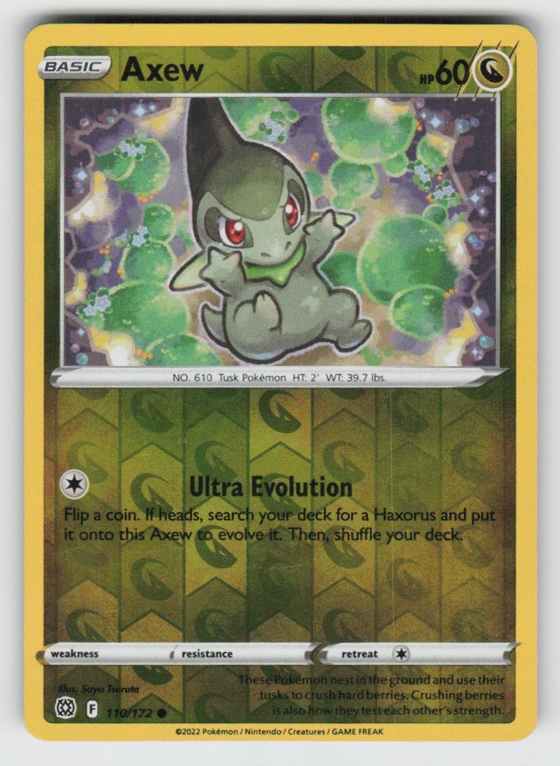 Reverse Holo Axew 110/172 Common Brilliant Stars Near Mint