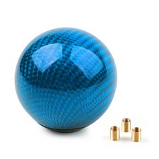 Round Ball Shape Blue Carbon Fiber Universal Car Gear Shift Knob Shifter Lever