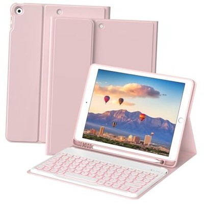  Keyboard Case for iPad 9th/8th/7th Generation(2021/2020/2019) Backlit-Pink